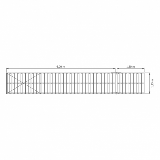 Pontoninis lieptas Tomas 1.15x7.50m