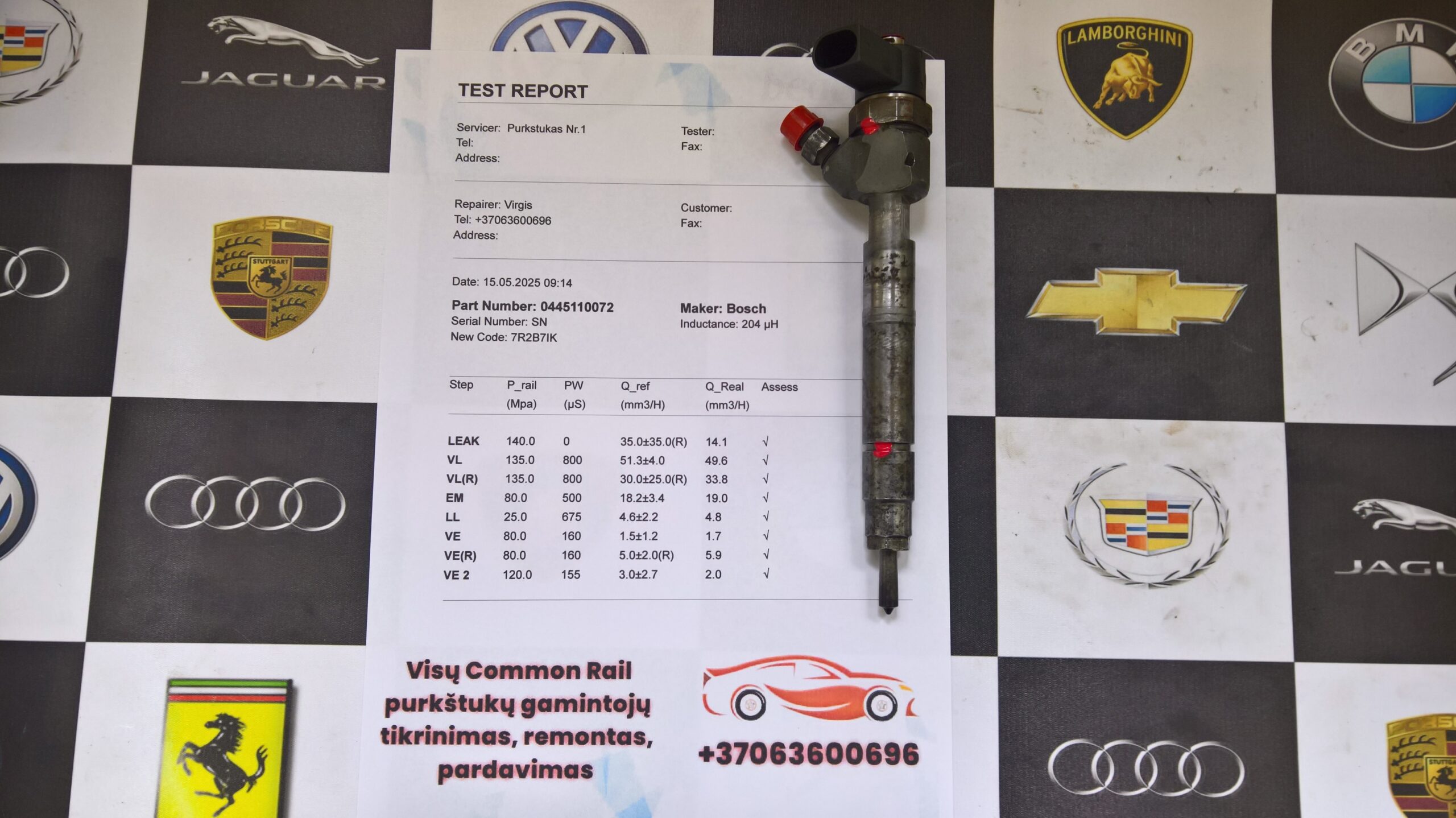 Kuro purkštukas Mercedes-C200,C220,C270,CLK270,E200,E220,E270 . 0445110072