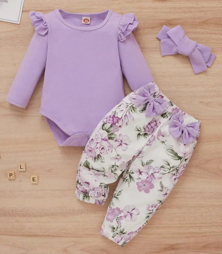 Violetinis 3 dalių komplektas mergaitei