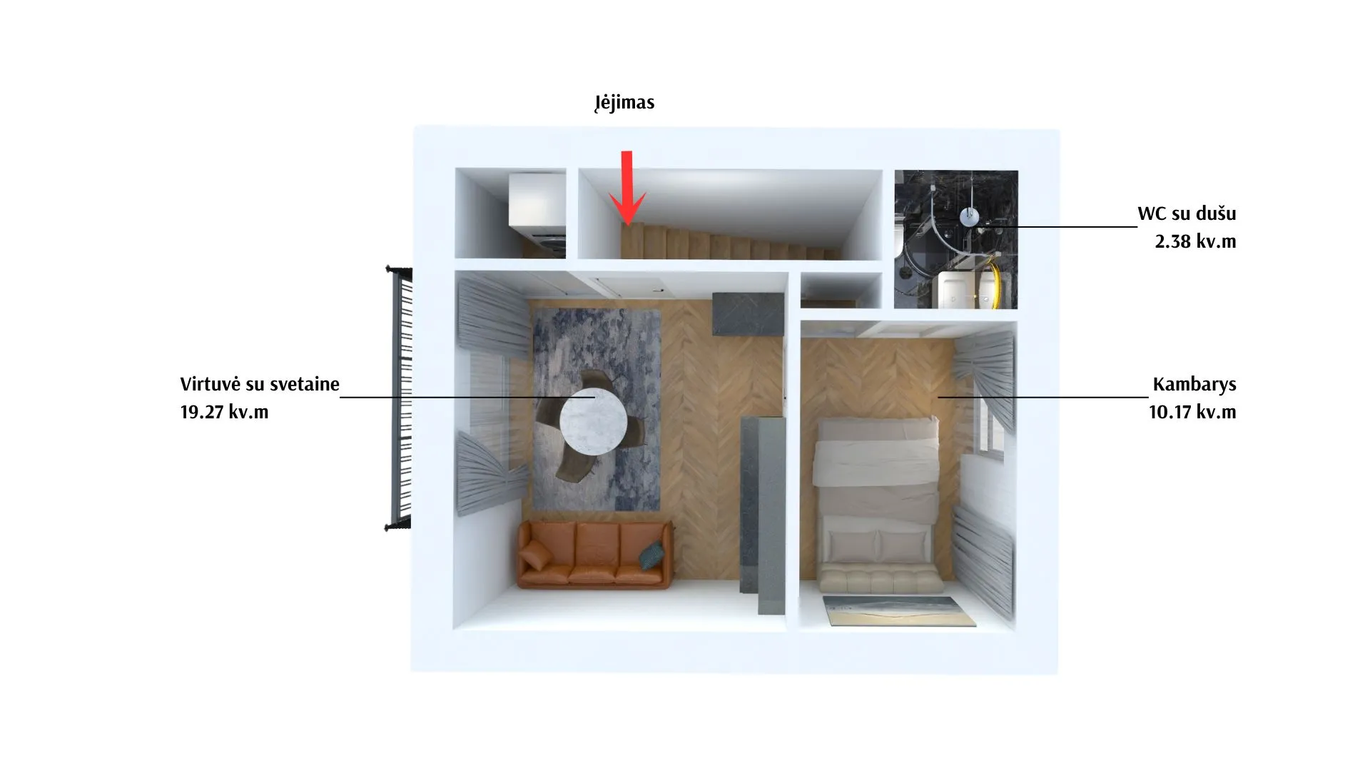 Parduodami 2-iejų k. apartamentai Palangoje