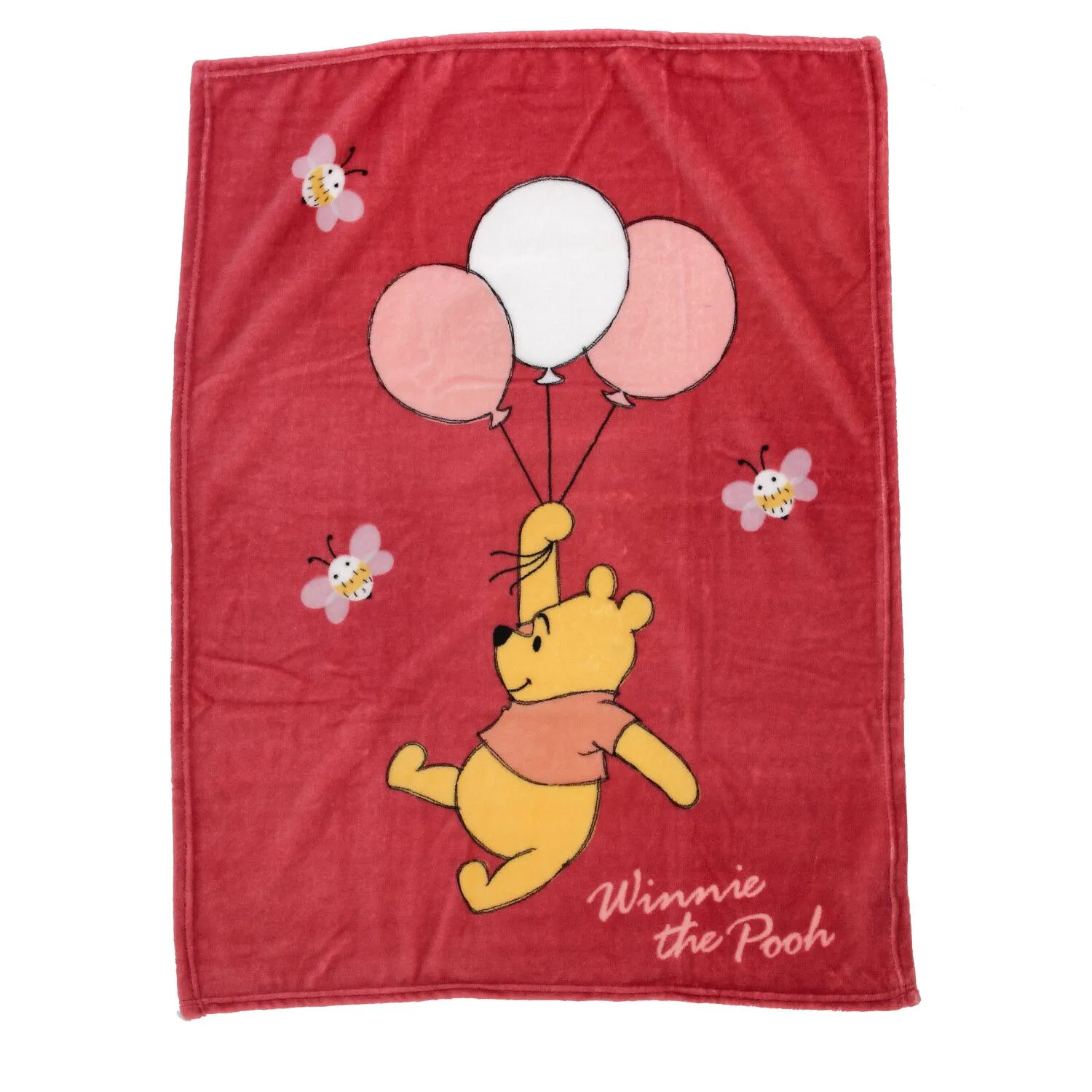 Koralų vilnos fuksijų spalvos pledas Winnie the Pooh