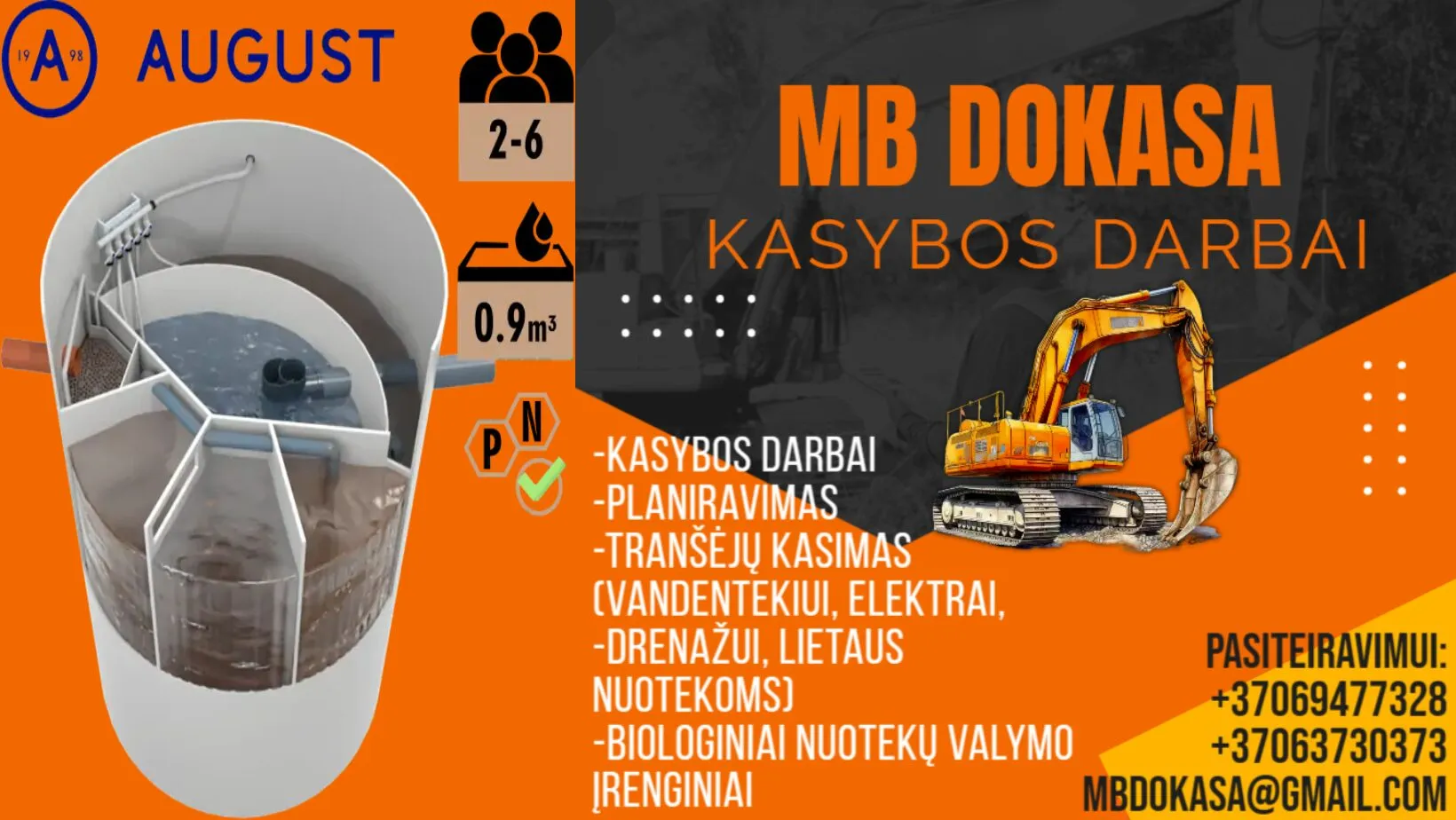 August įrenginiai, lietaus nuotekos, drenažas, gerbūvis
