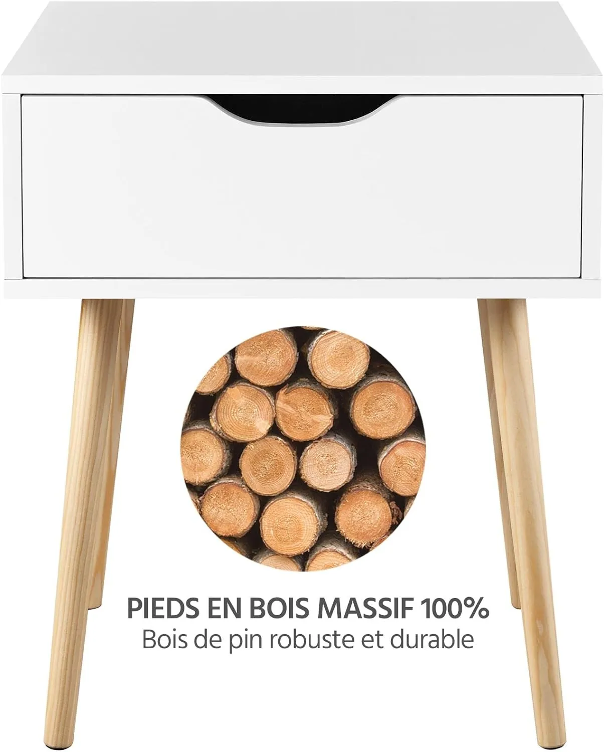 Skandinaviškų naktinių staliukų rinkinys iš 2 dalių.