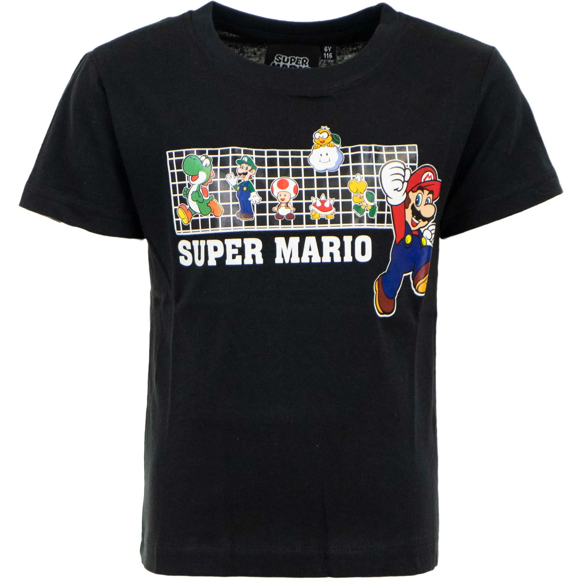 Juodi marškinėliai Super Mario