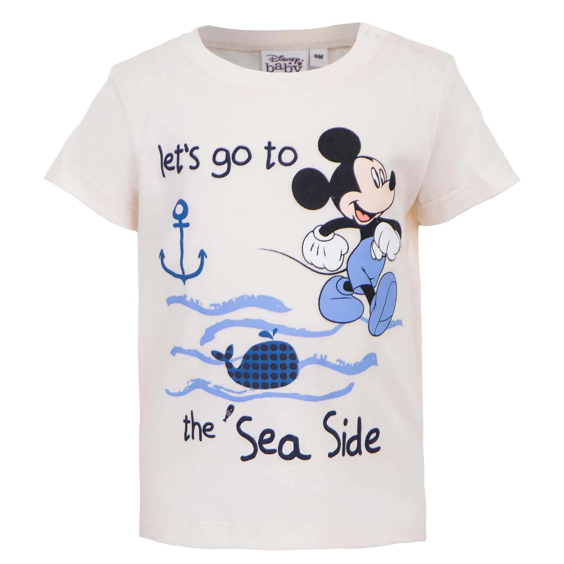 Kreminės spalvos marškinėliai Mickey Mouse