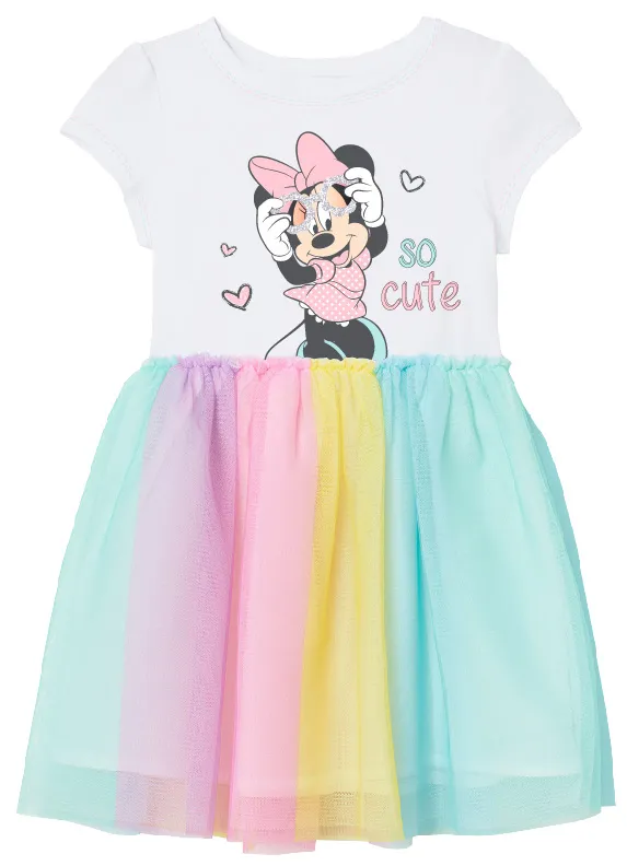 Minnie Mouse suknelė su spalvotu tiuliu