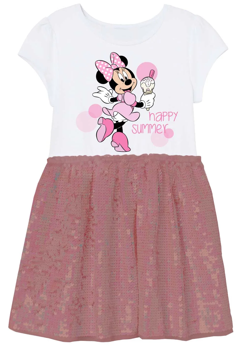Minnie Mouse suknelė su blizgančiu tiuliu