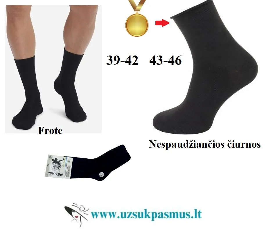 Medvilninės, bambukinės, frote, nespaudžiančios čiurnos kojinės, pėdutės