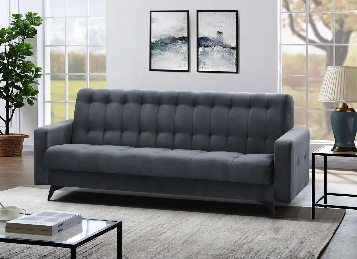 Minkšta sofa-lova „Gemi“ su dėže patalynei