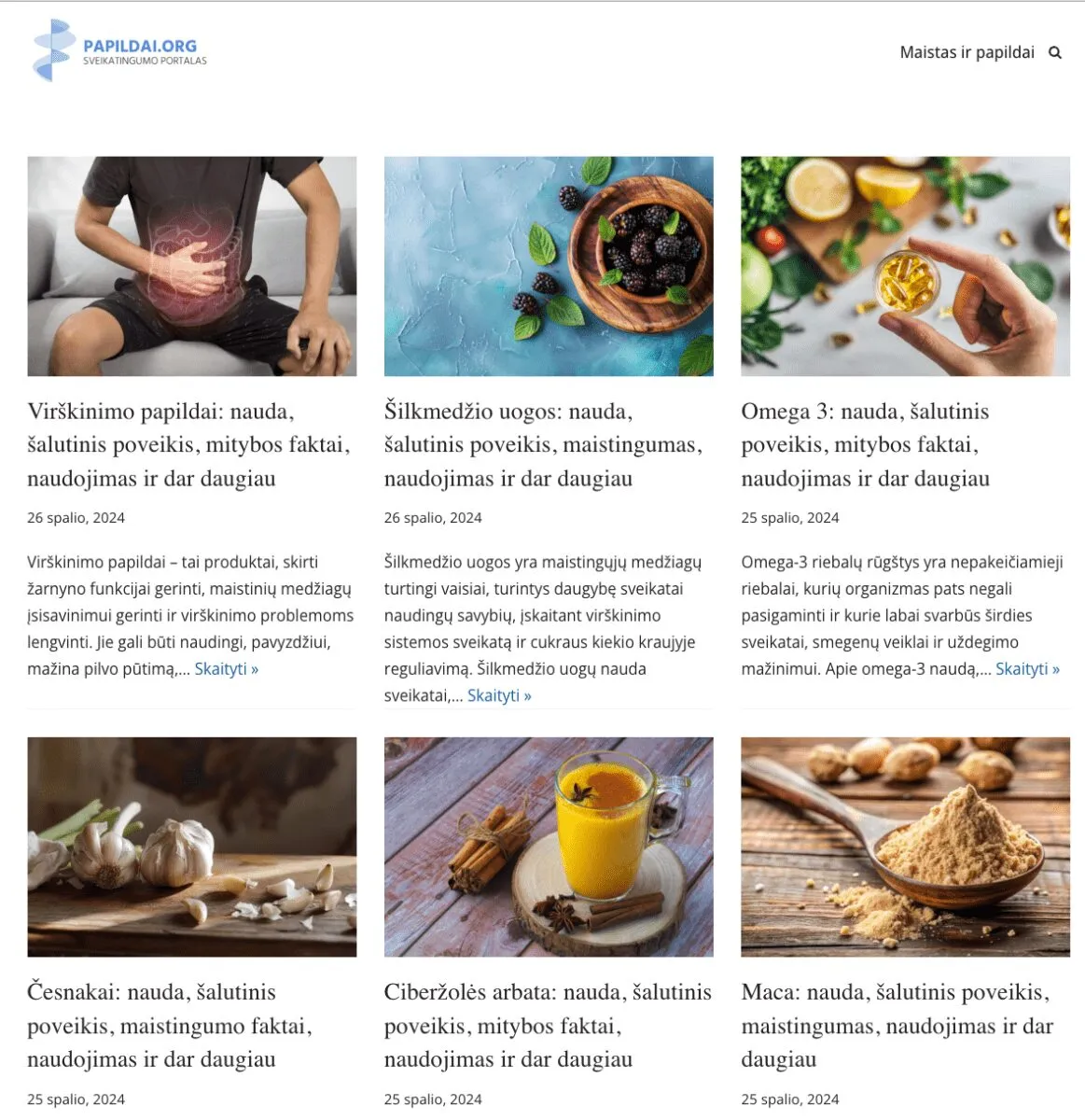 Papildai.org - Papildai, maistas ir kiti sveikatingumo dalykai kurie aktualūs žmonėms