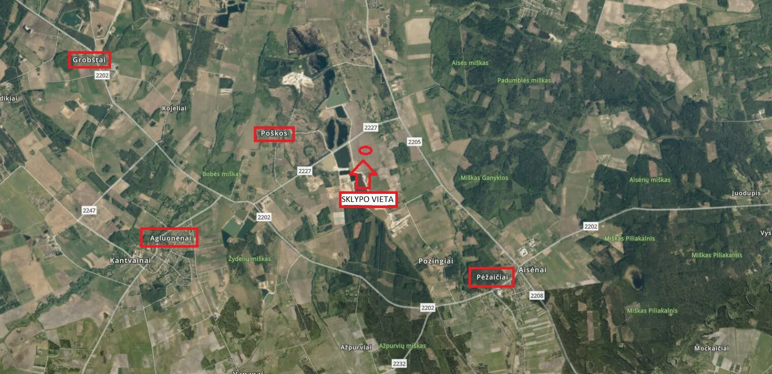 PARDUODAMAS ŽEMĖS ŪKIO PASKIRTIES SKLYPAS POZINGIŲ K.