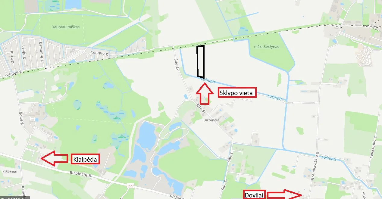 Klaipėdos r. sav., Birbinčių k., žemės ūkio paskirties sklypas