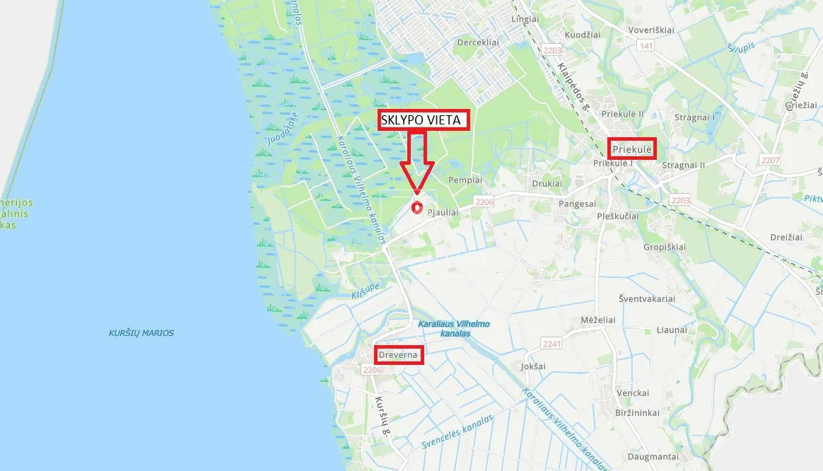 Parduodama žemė su namo statybos projektu Pjaulių k., Klaipėdos raj. (pakeliui link Drevernos)
