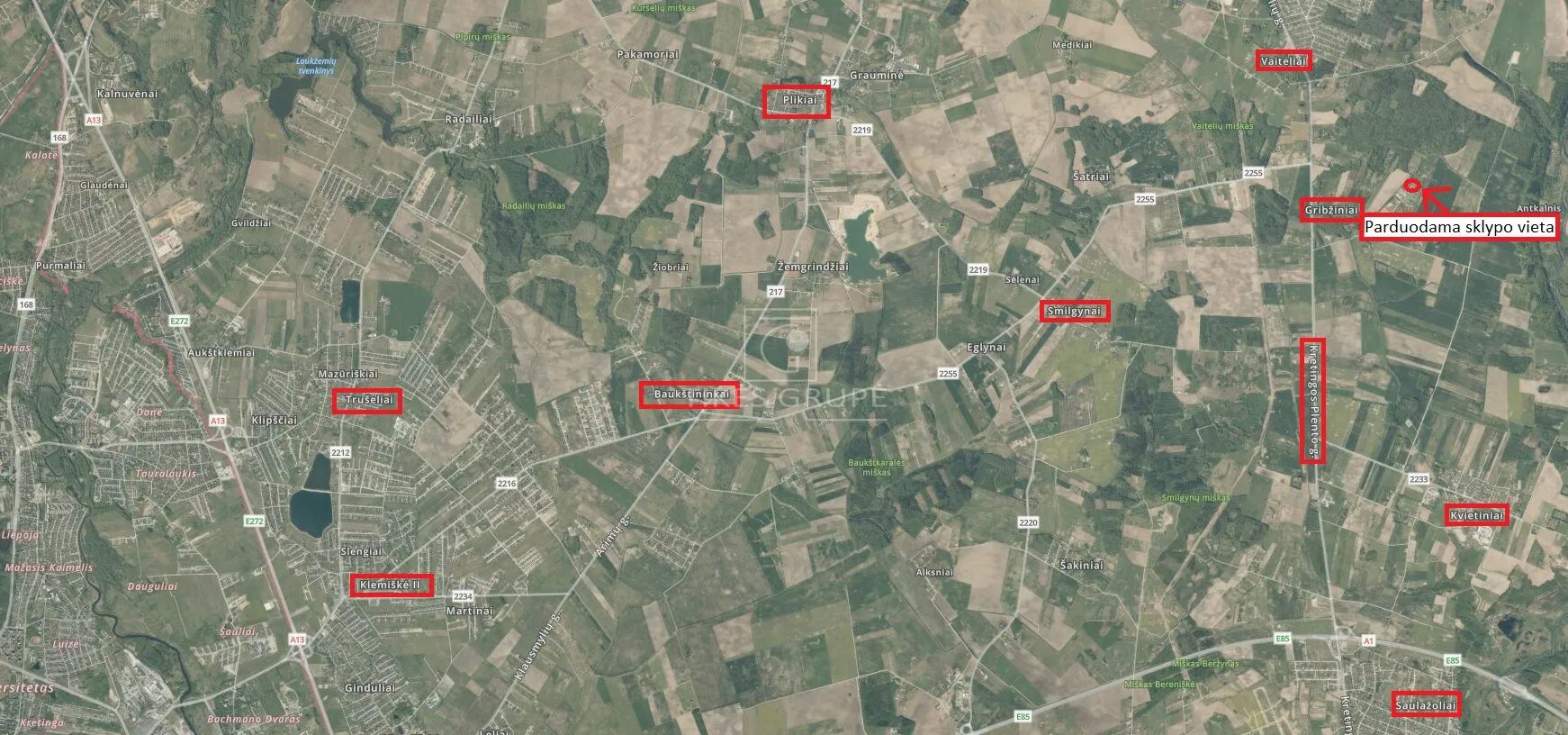 Parduodamas 93,05 a žemės sklypas Gribžinių kaime, šalia kaimo turizmo sodybos „Gribžė“.