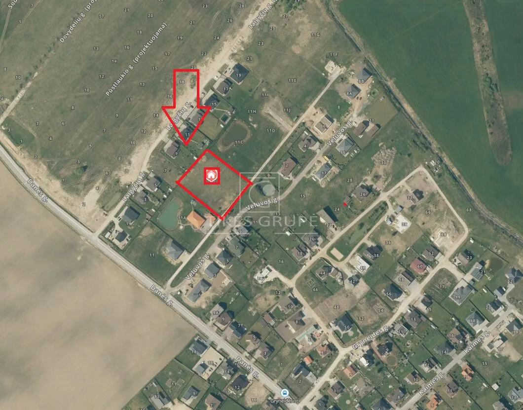 Parduodamas 55 a sklypas gyvenamųjų namų statybai Triušeliuose, Danės g.