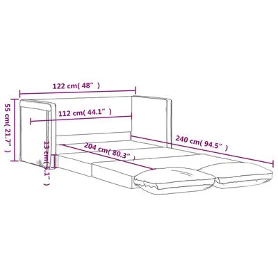 Aksominė grindų sofa-lova, 2in1