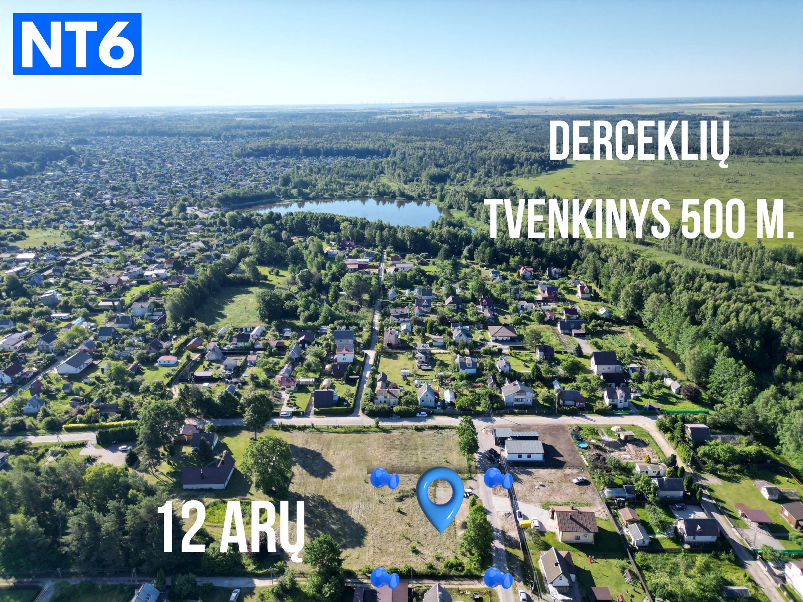 PARDUODAMAS 12 ARŲ NAMŲ VALDOS SKLYPAS DERCEKLIUOSE
