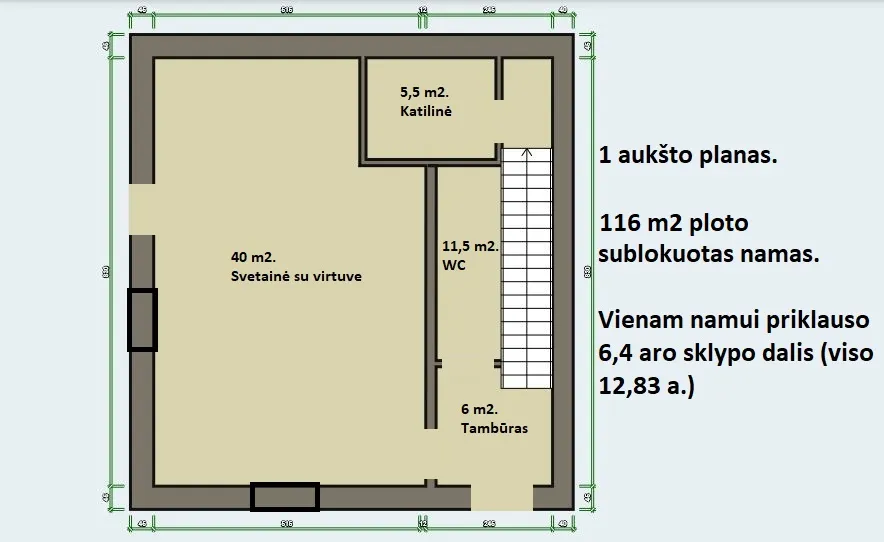 Parduodamas sublokuotas kotedžas – Mazūriškiai, Klaipėdos r.
