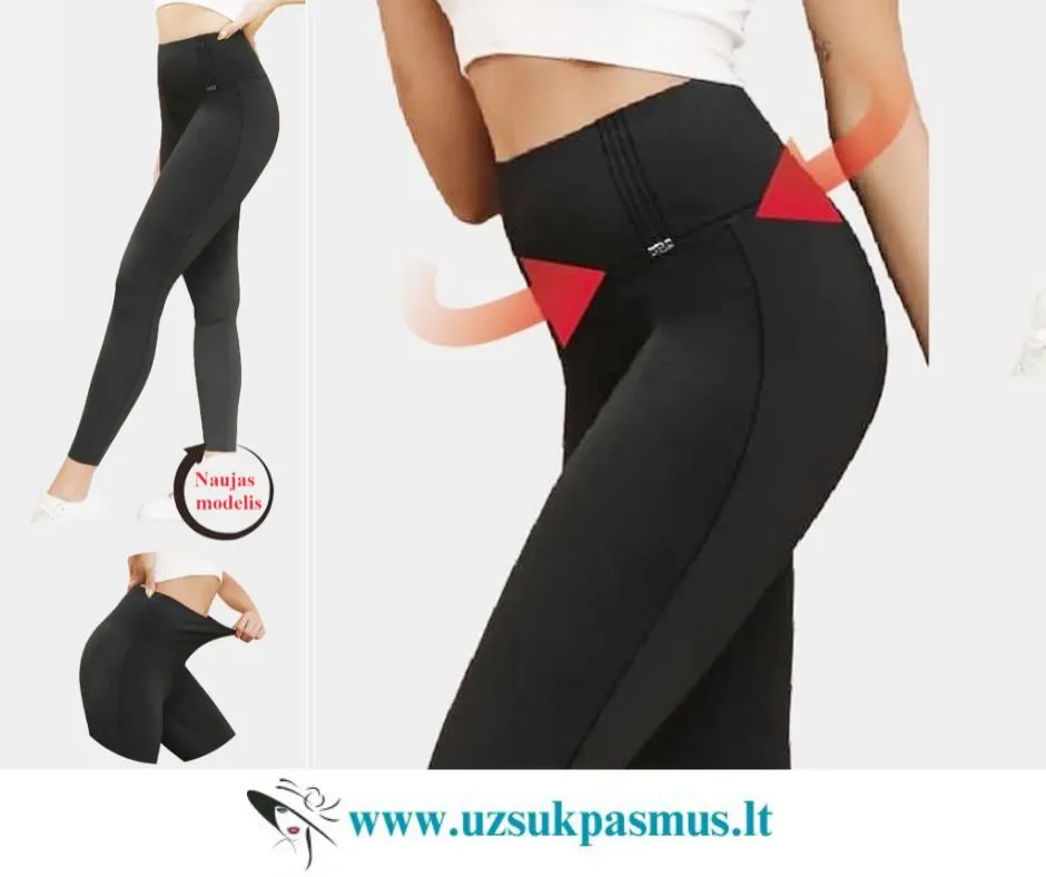 Moteriškos push-up sportinės tamprės - kelnės aukštu juosmeniu