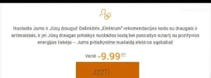 ELEKTRUM Lietuva 15 EUR nuolaidos ir rekomendacijos kodas – H0CNI