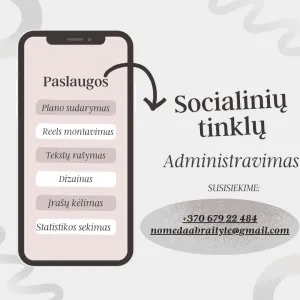 Socialinių tinklų administravimas / turinio kūrimas