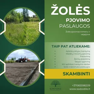 Žolės pjovimas, gerbūvio darbai