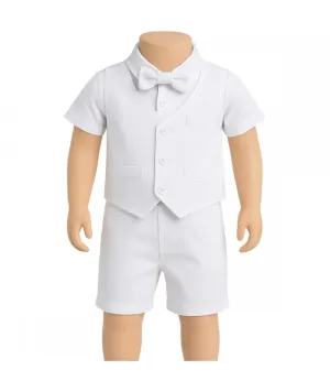 Tom Kids 4 dalių baltas krikštynų kostiumėlis